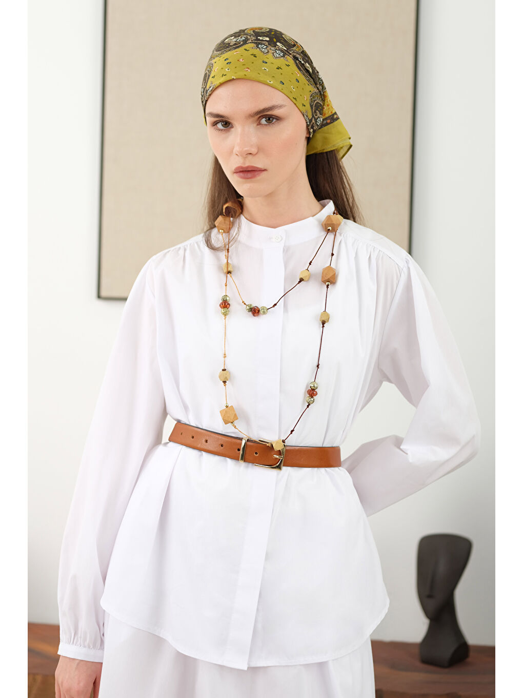 Büzgülü Pamuk Etek Beyaz-4