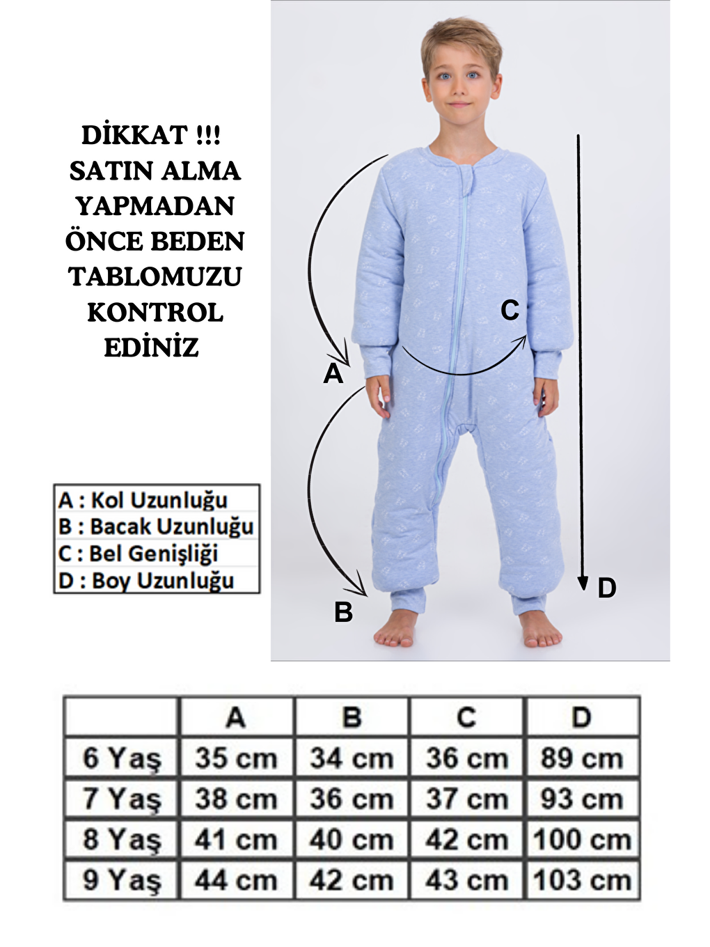 Cantoy Mavi-Beyaz Erkek Çocuk Uyku Tulumu 6-9 Yaş Kalın Elyaf Dolgulu Premium Kalite 2.5 Tog - 1