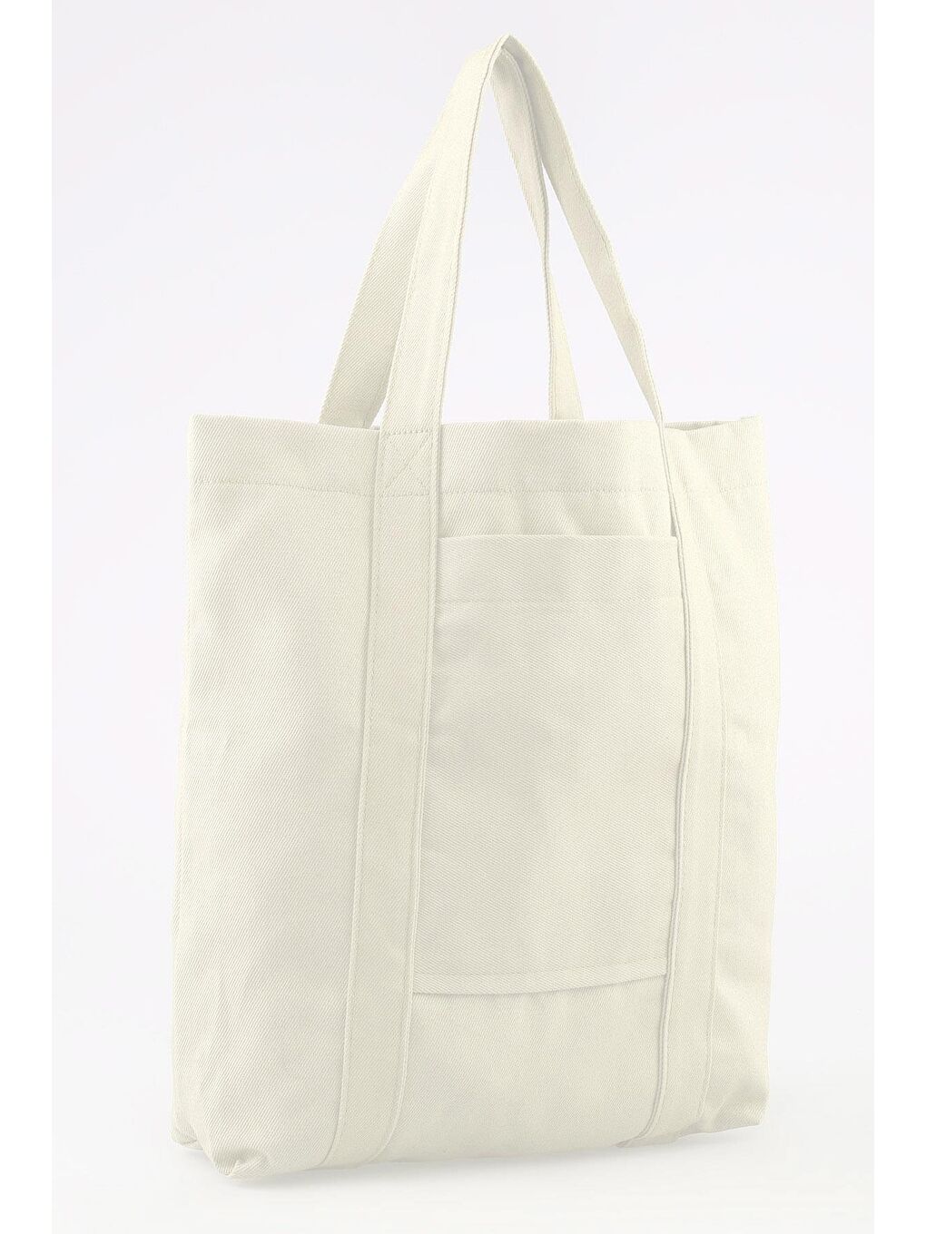 Kısa Sap Cepli Model Ekru Çanta | 45cm Sap-2