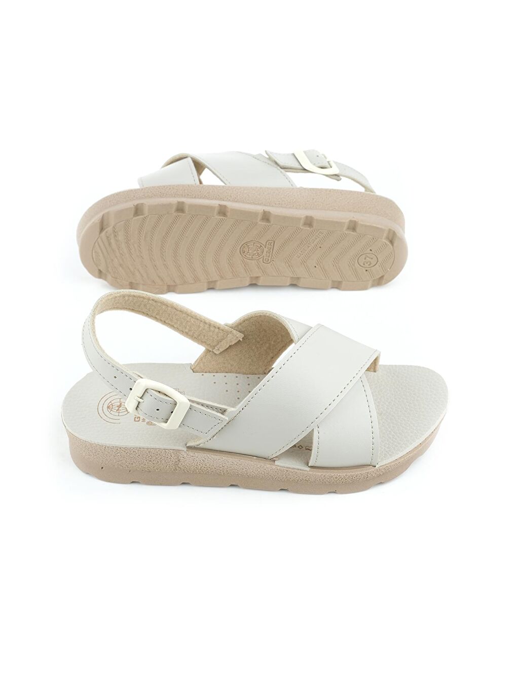 Bej Yazlık Umre Kadın Sandalet-4