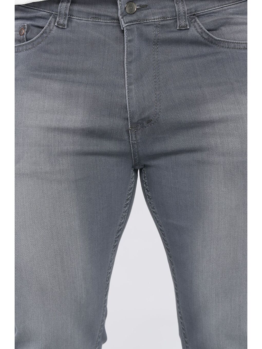 Gri Erkek Elastanlı Jean Pantolon-3