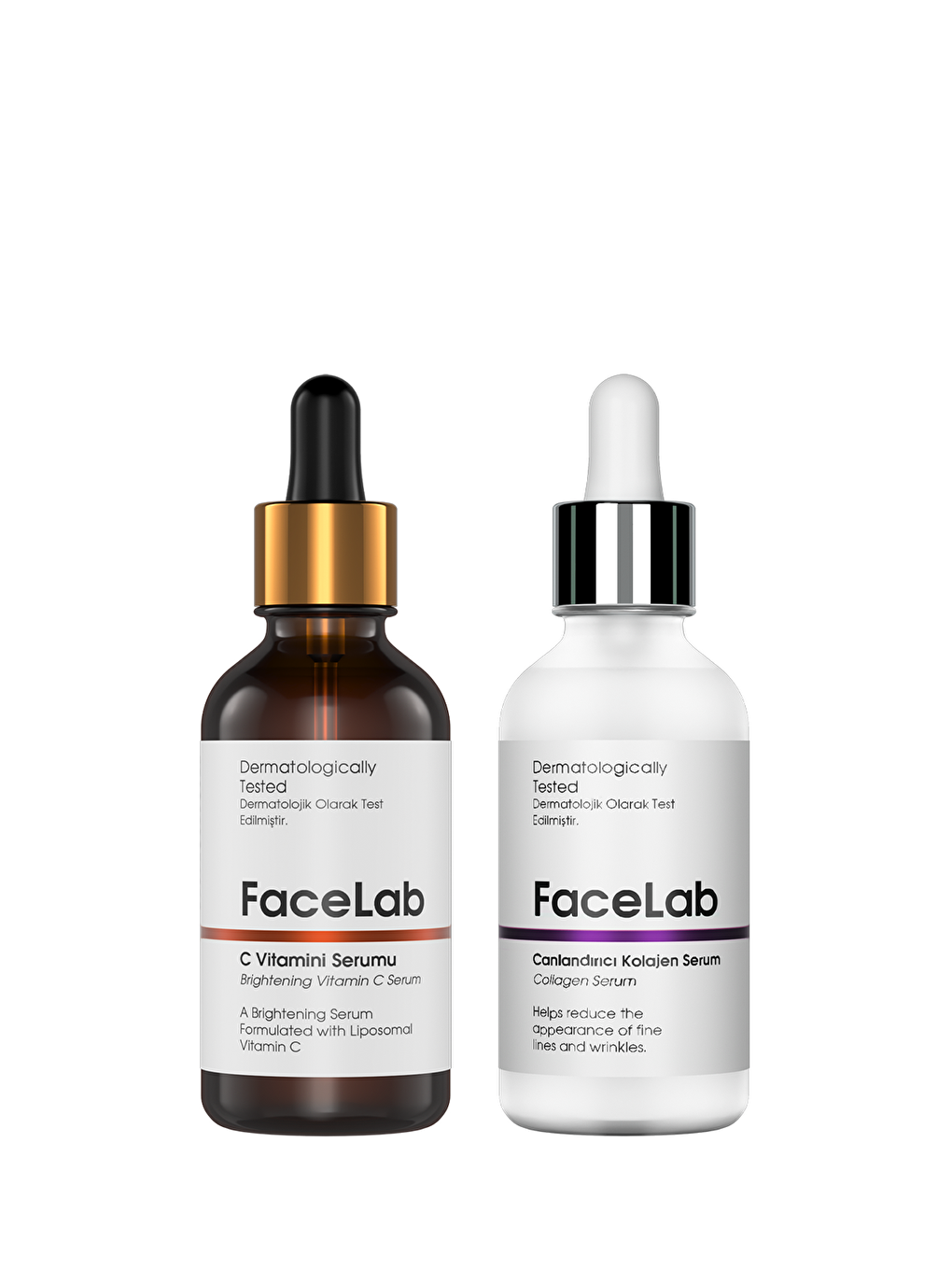 FaceLab Şeffaf 2'li Cilt Bakım Seti - C Vitamini Serum + Leke Karşıtı Serum