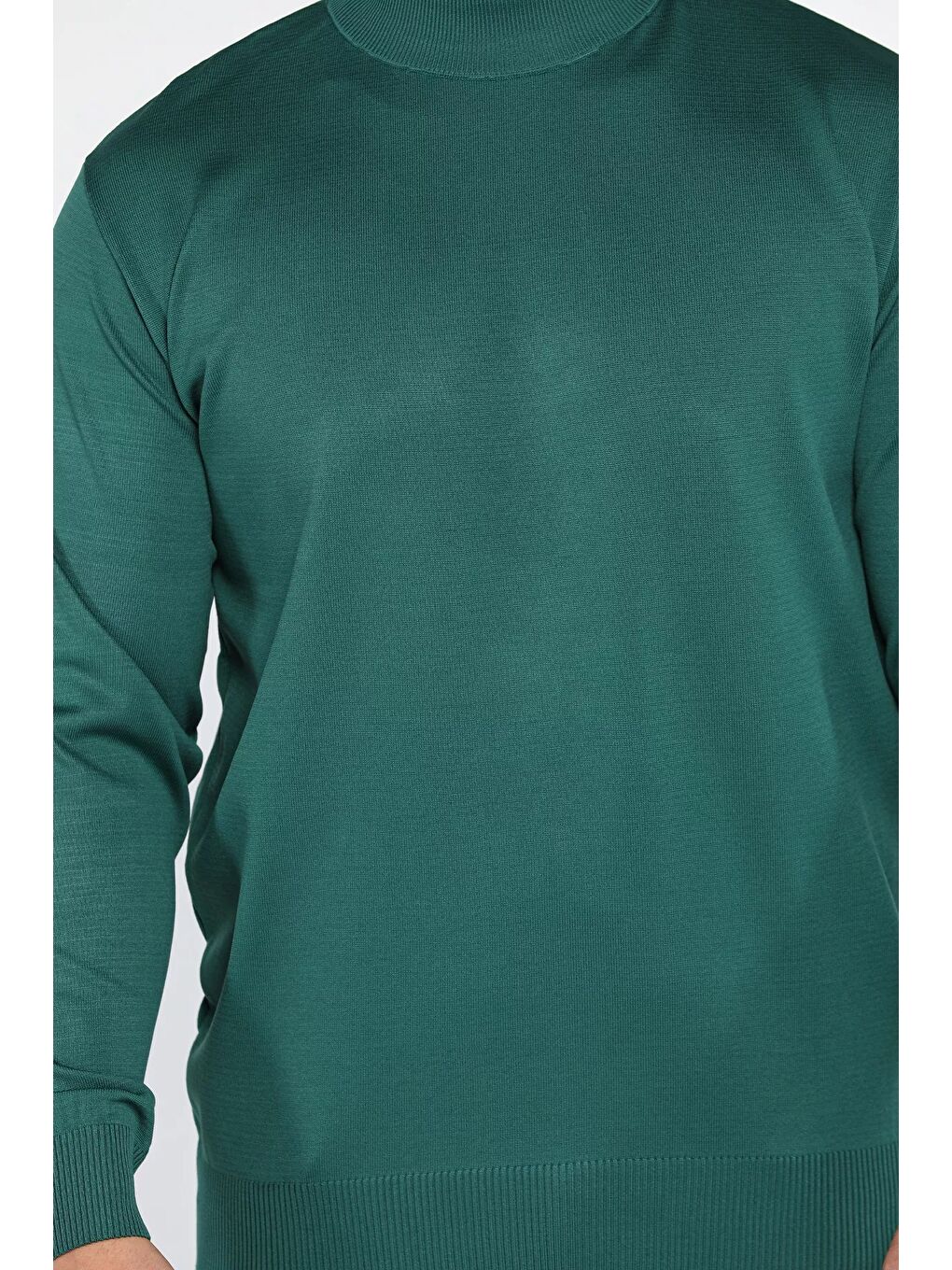 Yeşil Erkek Yarım Balıkçı Triko Kazak-3