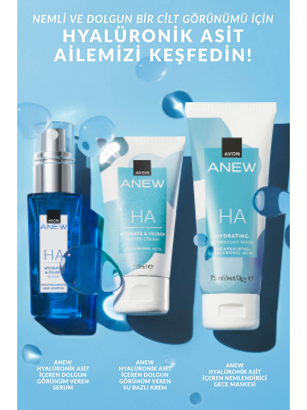 AVON Renksiz Anew Hyalüronik Asit İçeren Krem Serum ve Make Bakım Paketi - 1