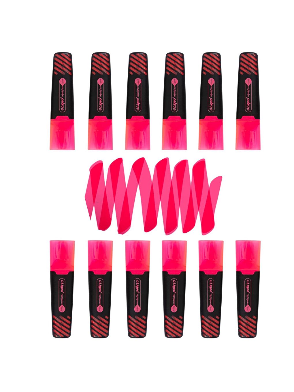 Liquid Flat Fosforlu Kalem (H-3128) 12 Adet Pembe