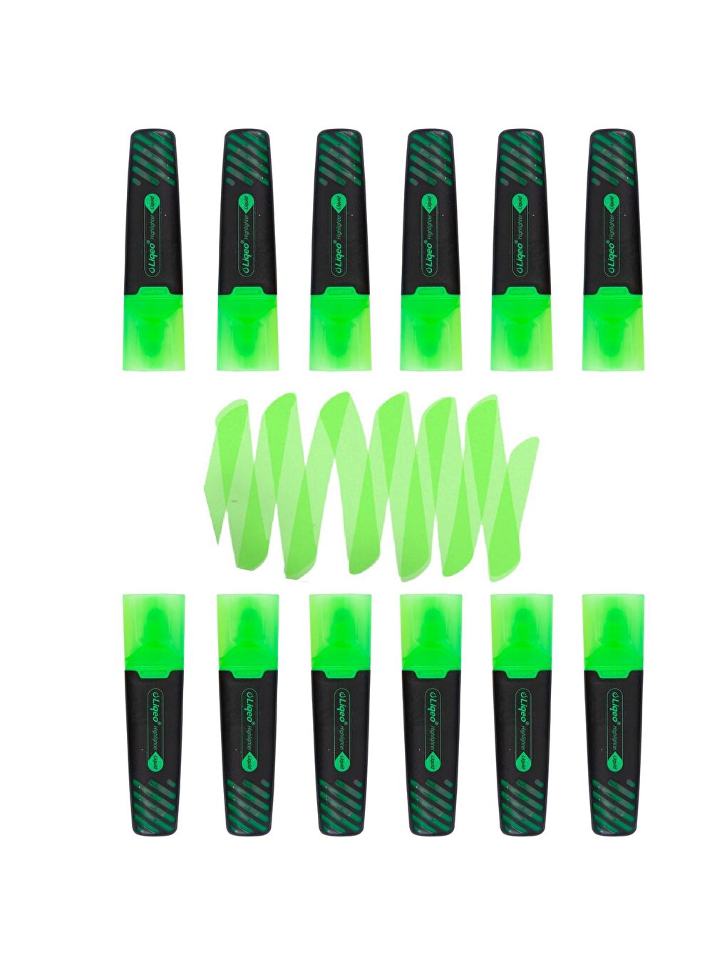 Liquid Flat Fosforlu Kalem (H-3128) 12 Adet Yeşil