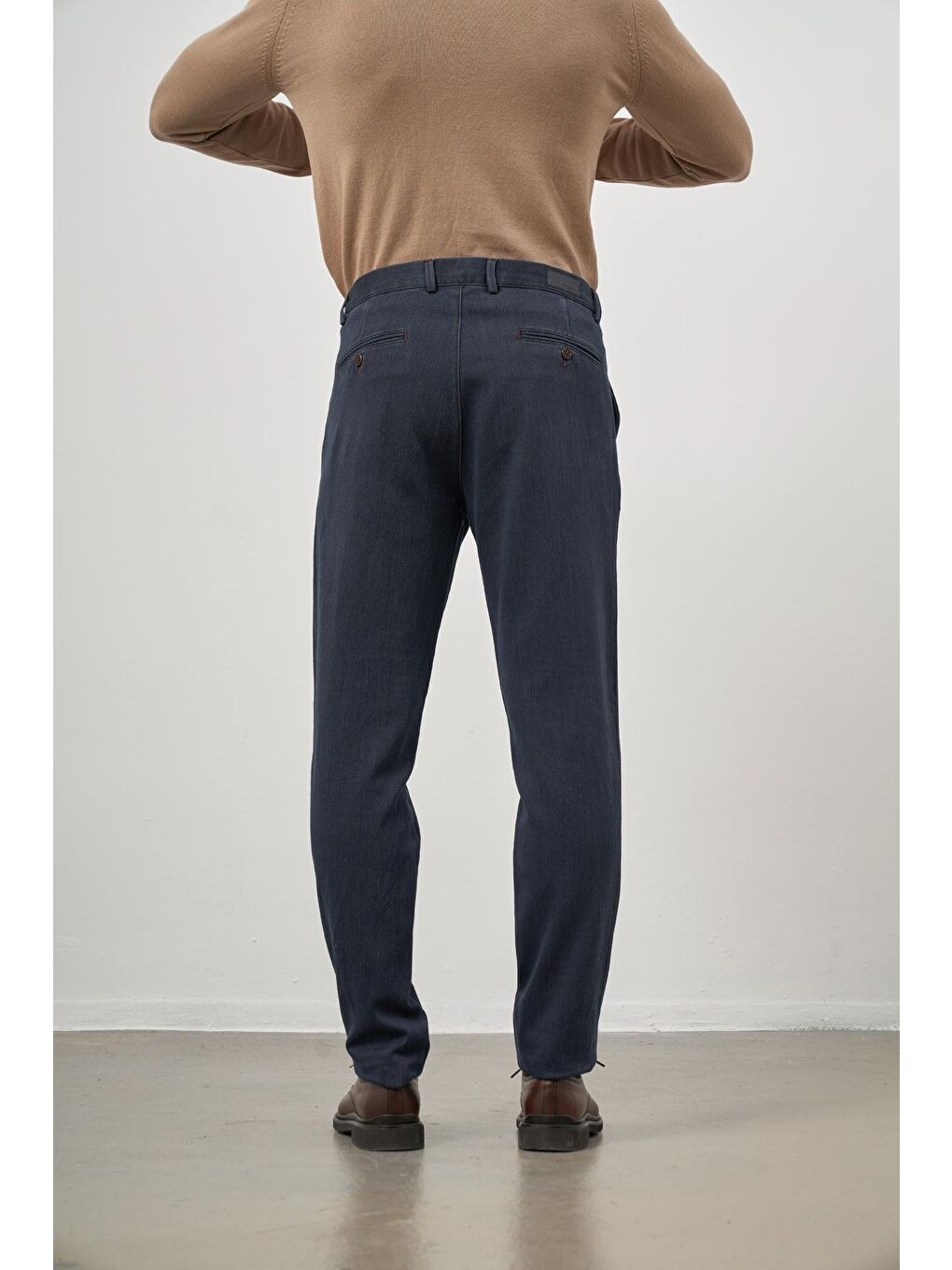 Koyu Lacivert Pamuklu Yandan Cepli Casual Comfort Fit Chino Pantolon 1003245154-5
