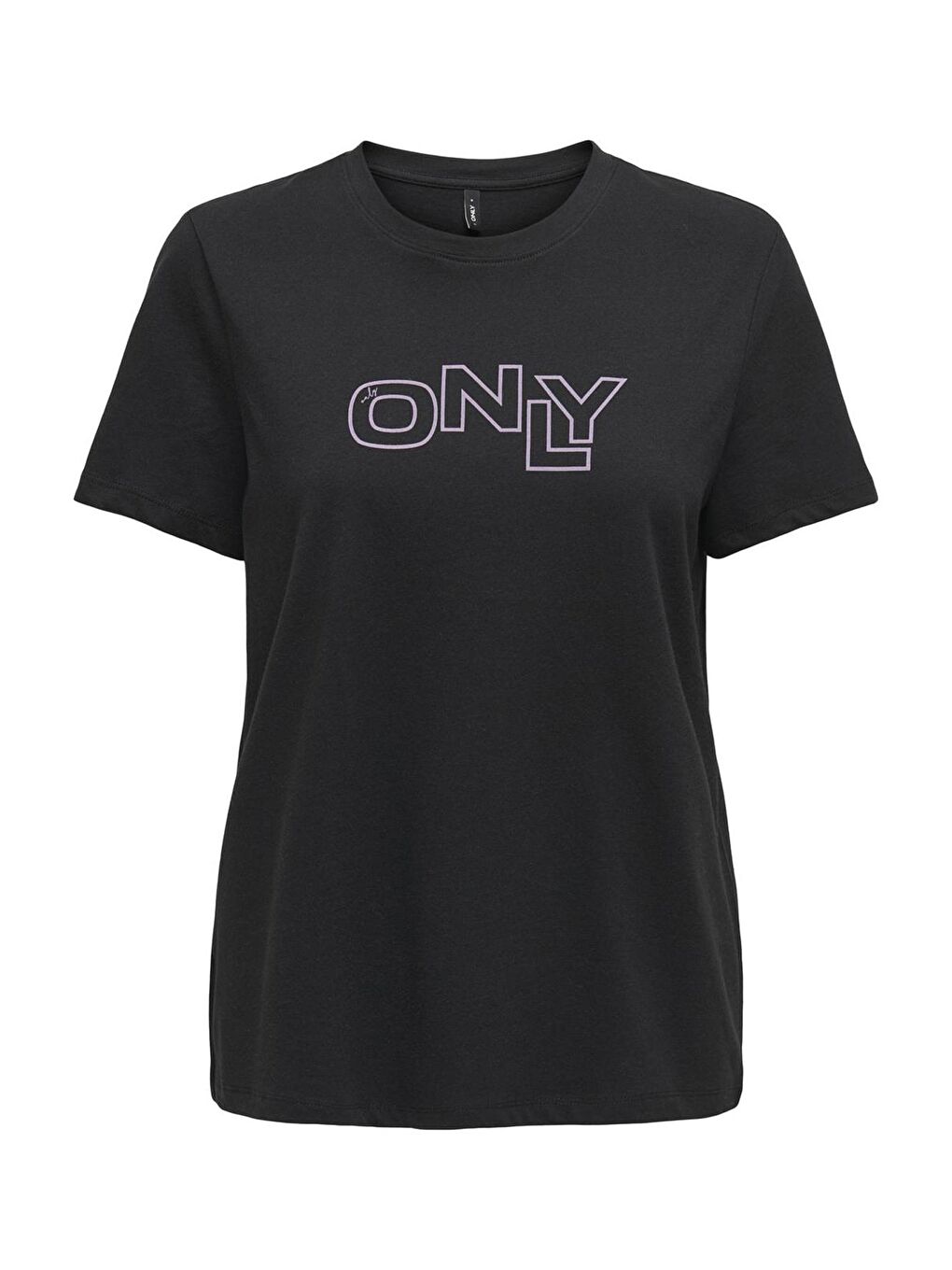 Only Siyah-Lila Onllotta Pamuklu Regular Fit Kadın T Shirt 15339251