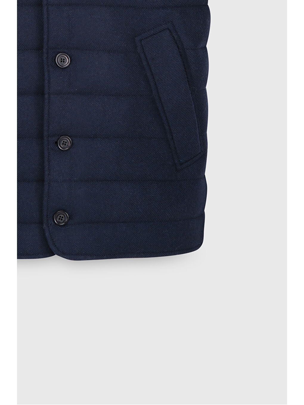 Erkek Lacivert Yünlü Sıcak Tutan Standart Fit Normal Kesim Kapüşonlu Dik Yaka Renk Bloklu Yelek-7