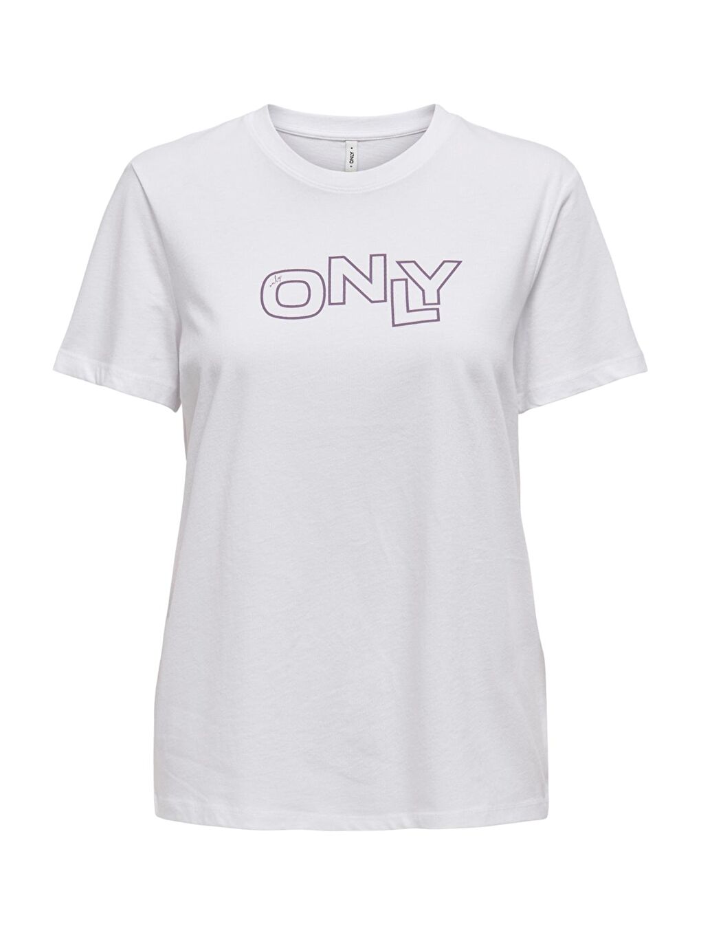 Only Beyaz-Lila Onllotta Pamuklu Regular Fit Kadın T Shirt 15339251