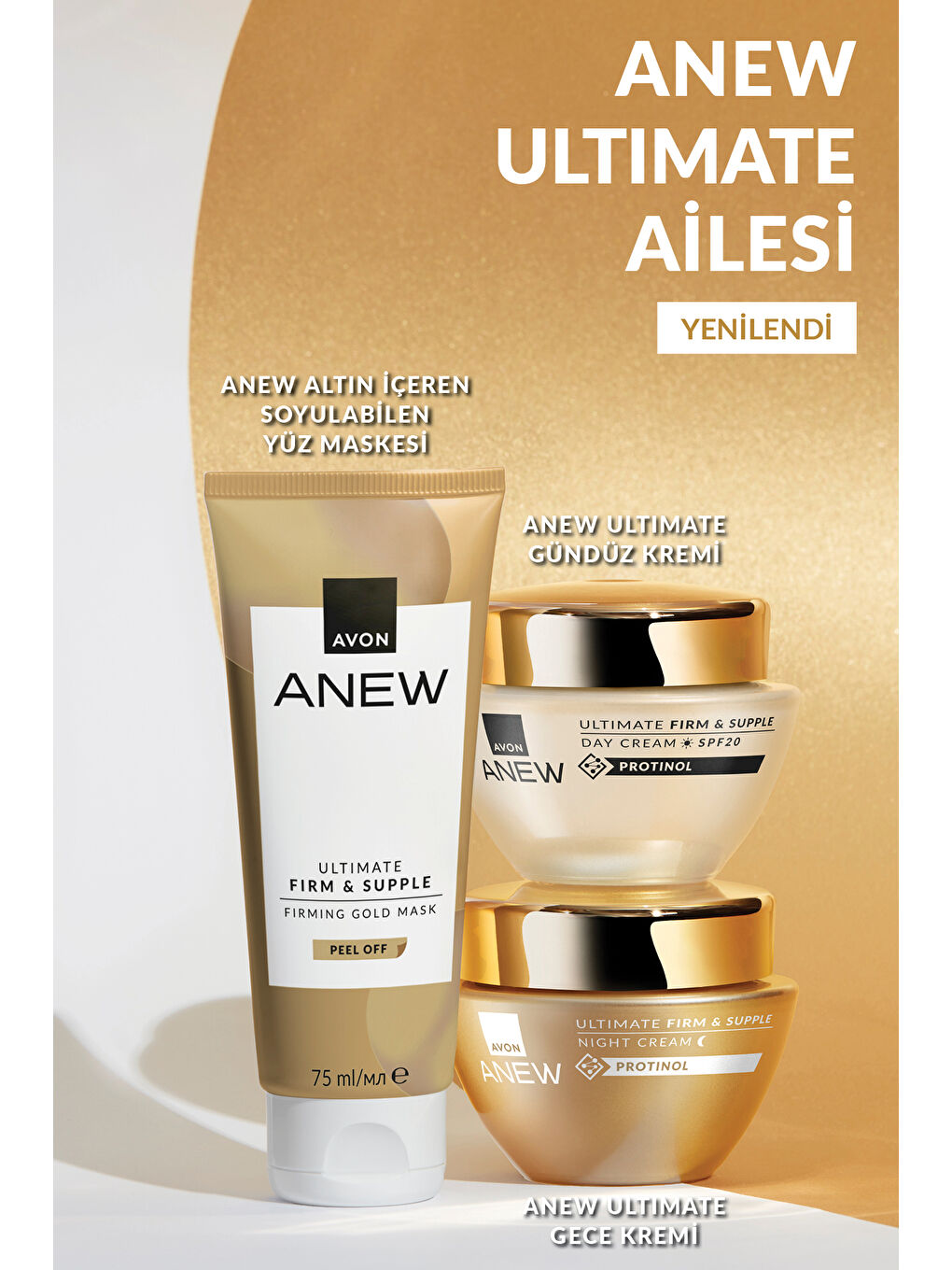 AVON Renksiz Anew Ultimate Firm & Supple Üç Parça Yüz Bakım Paketi - 1