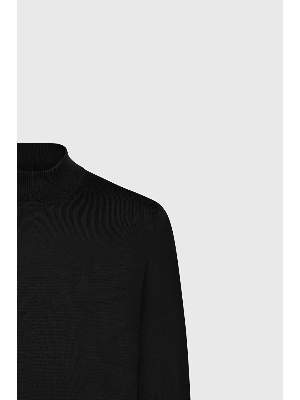 Erkek Siyah Yünlü Sıcak Tutan Standart Fit Normal Kesim Yarım Balıkçı Yaka Triko Kazak-6