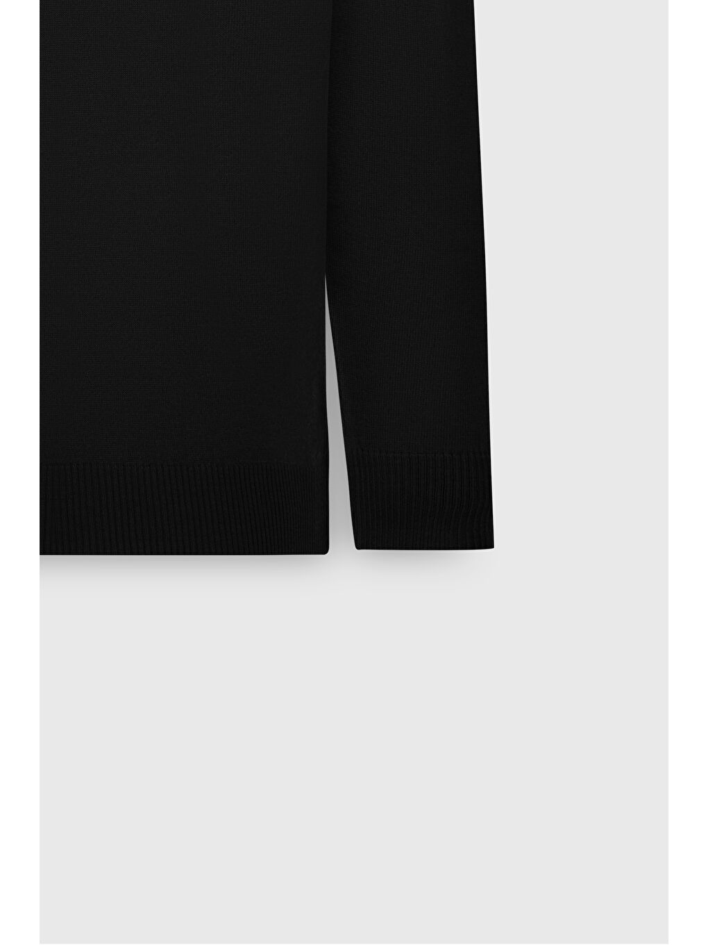 Erkek Siyah Yünlü Sıcak Tutan Standart Fit Normal Kesim Yarım Balıkçı Yaka Triko Kazak-7