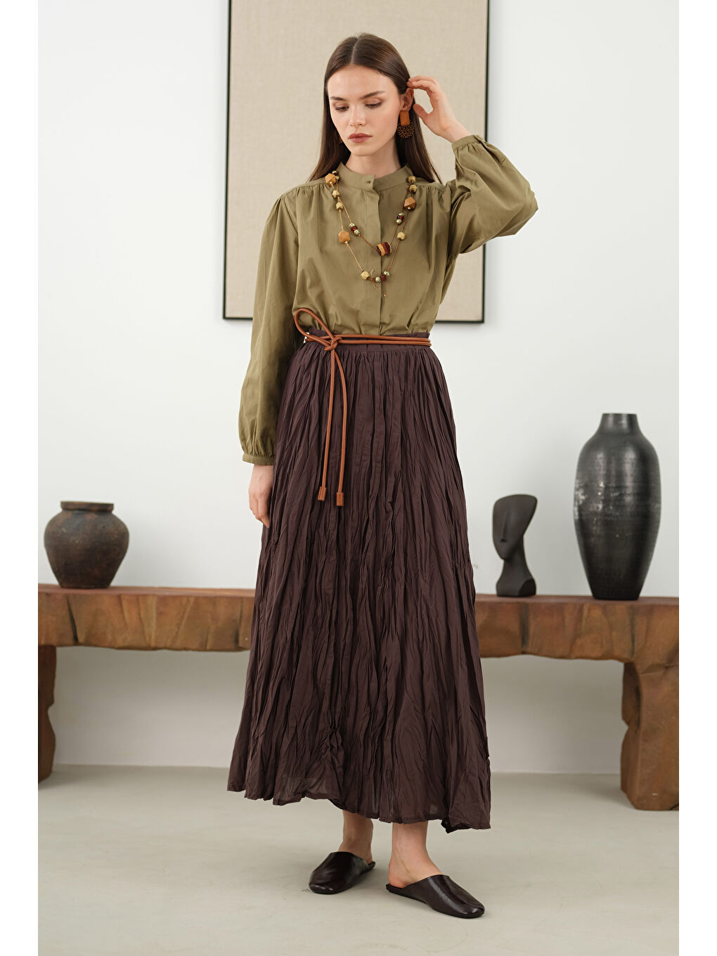 Kahverengi Kraşlı Vual Etek Acı Kahve-1