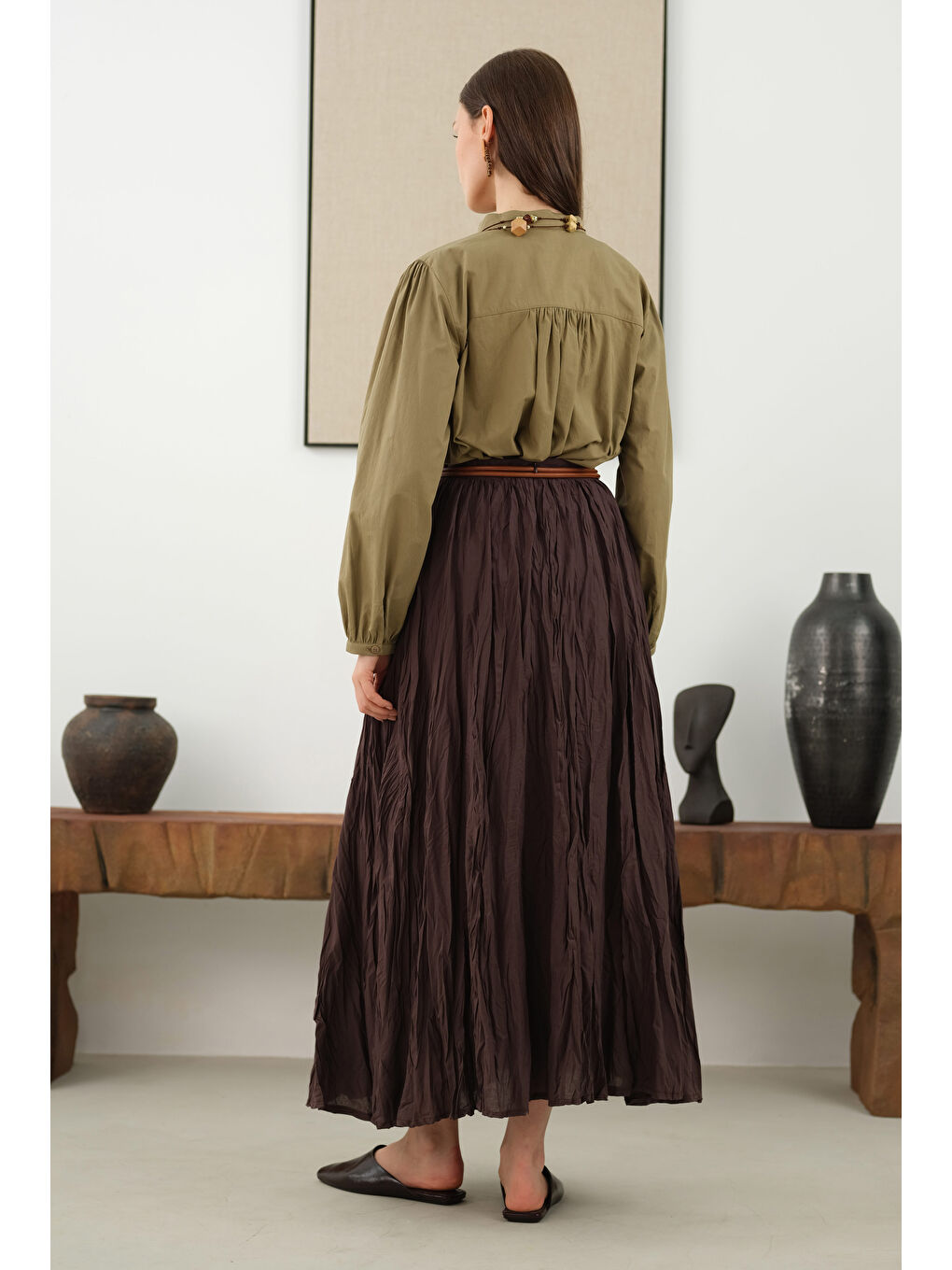 Kahverengi Kraşlı Vual Etek Acı Kahve-3