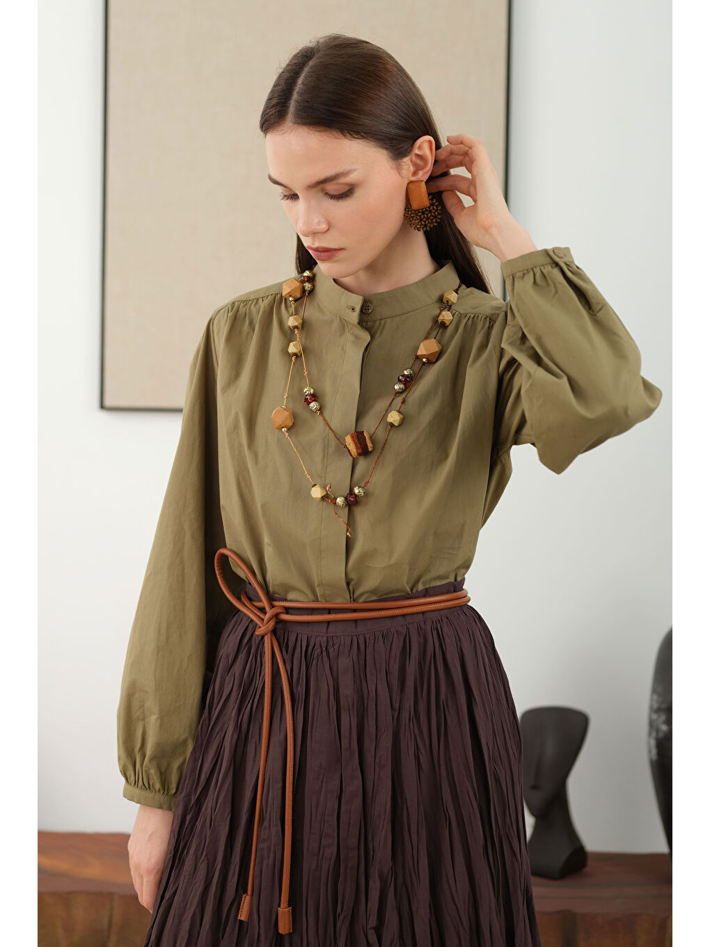 Kahverengi Kraşlı Vual Etek Acı Kahve-4