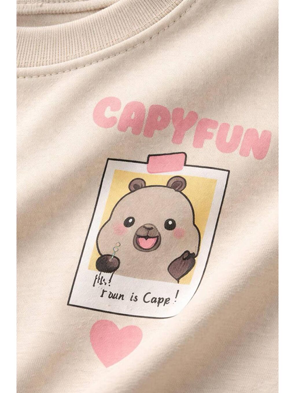 Kız Çocuk Pamuklu Pembe Baskılı T-Shirt Ve Şort 2'Li Takım-2