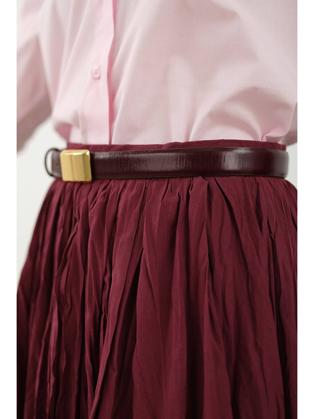 Kraşlı Vual Etek Bordo-3