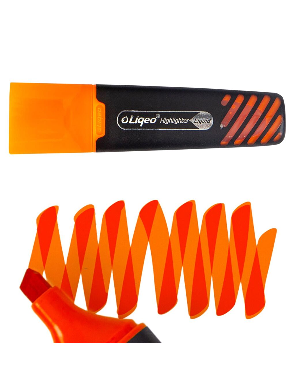 Liquid Flat Fosforlu Kalem (H-3128) 12 Adet Turuncu-4