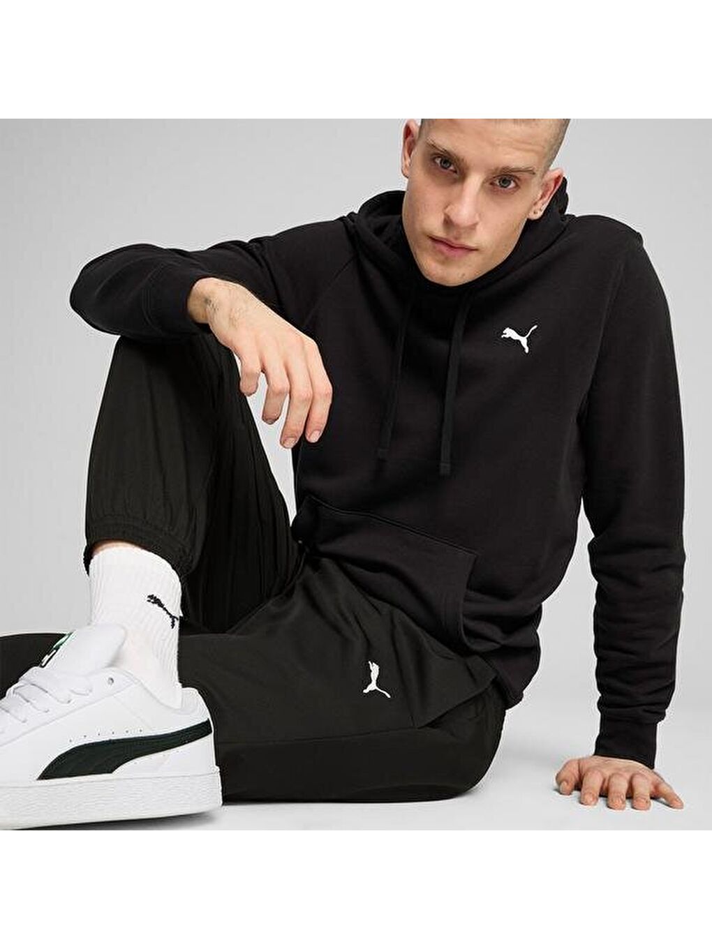 Essentials Woven Erkek Siyah Eşofman Altı-4