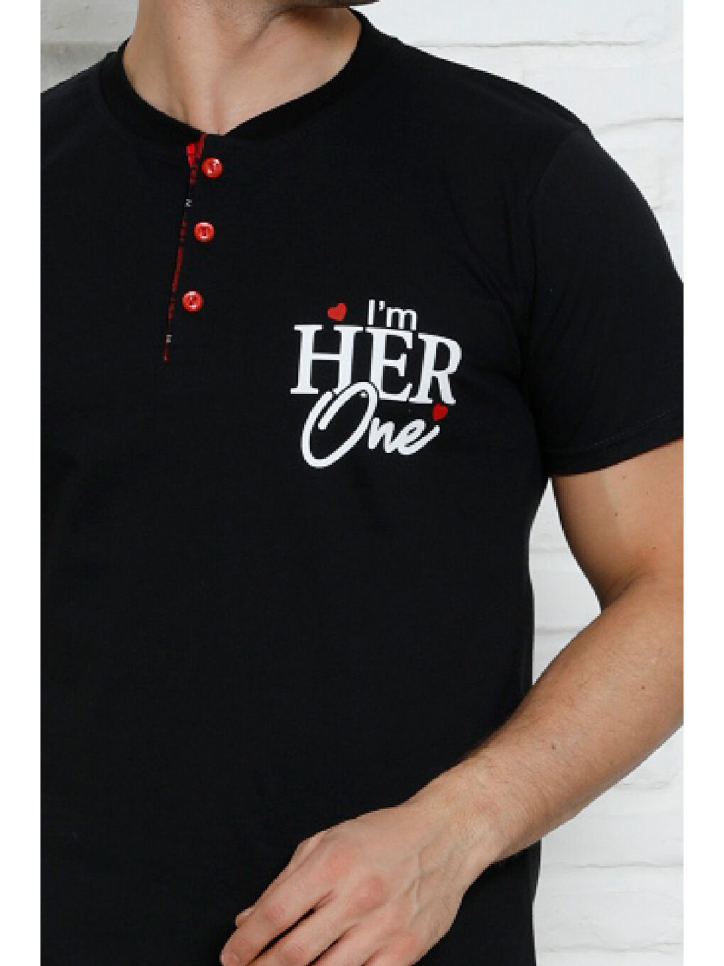 Siyah Erkek Pijama Takımı - Ekose Altlı-3 Düğmeli - %100 Pamuklu 12386-4