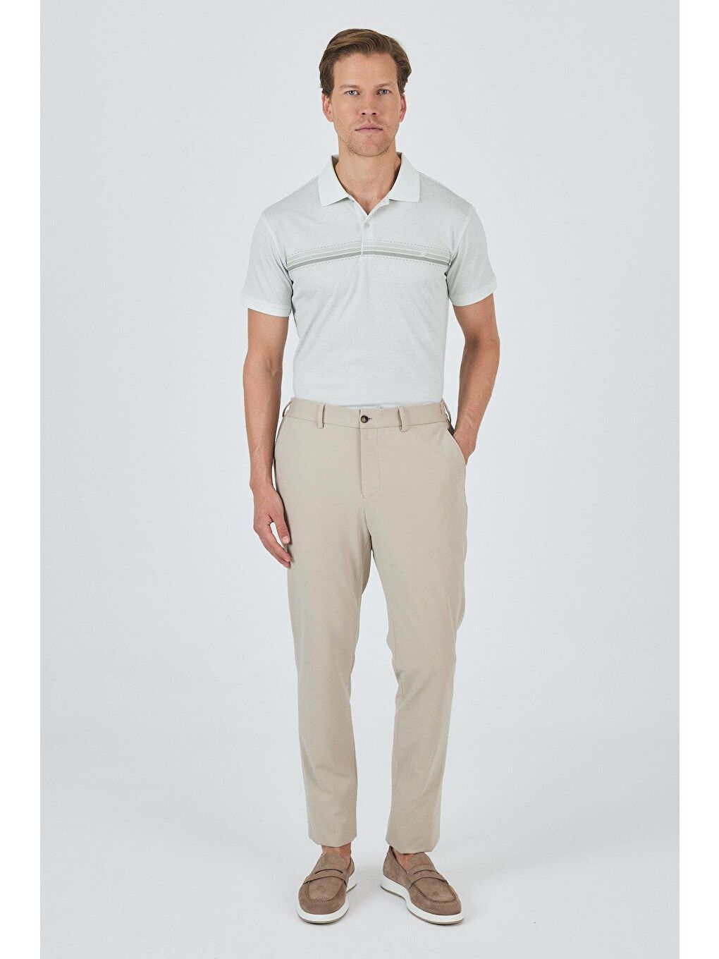 Bej Esnek Yandan Cepli Casual Slim Fit Jogger Pantolon 1003250162-1