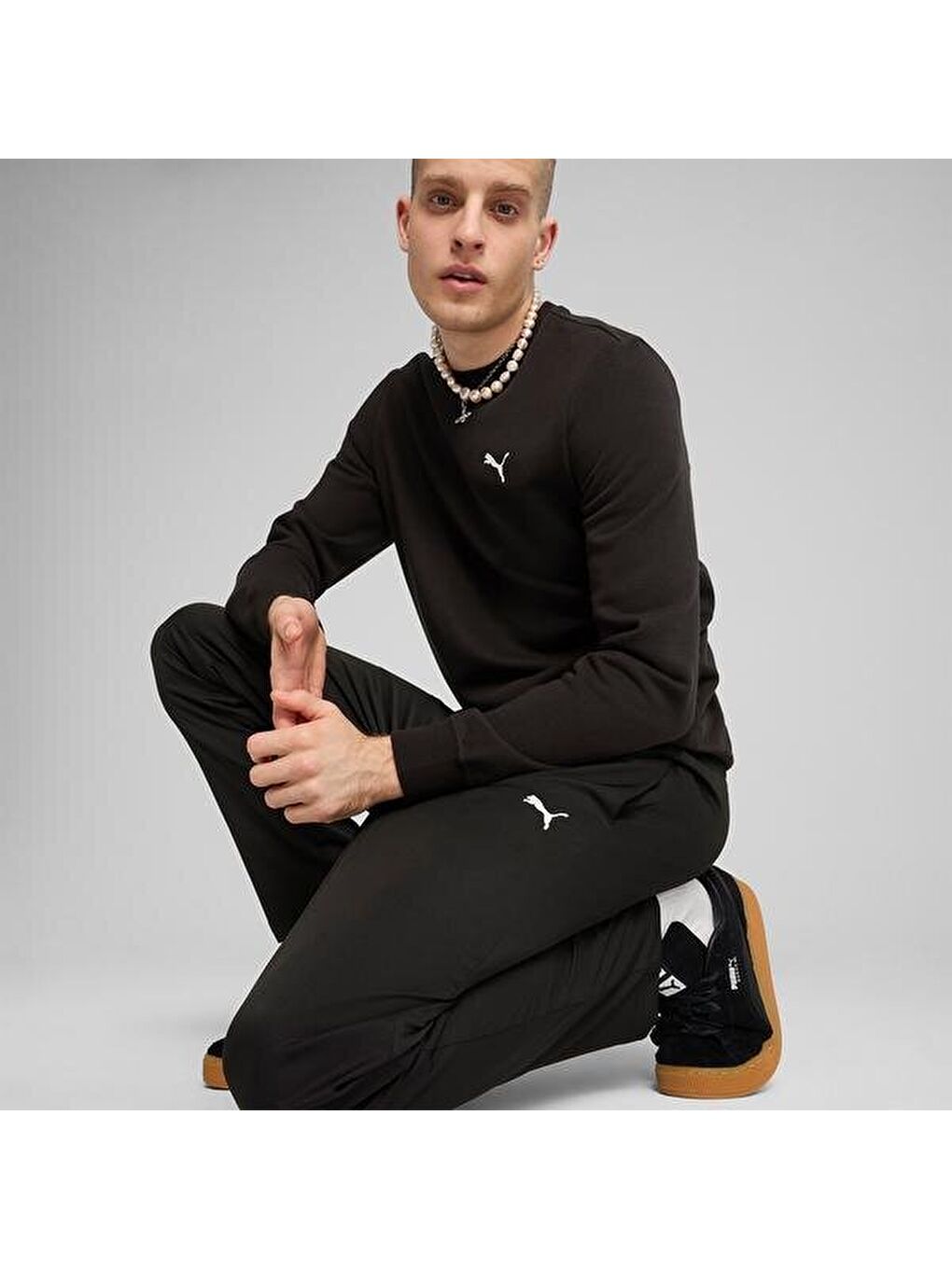 Essentials Woven Erkek Siyah Eşofman Altı-1