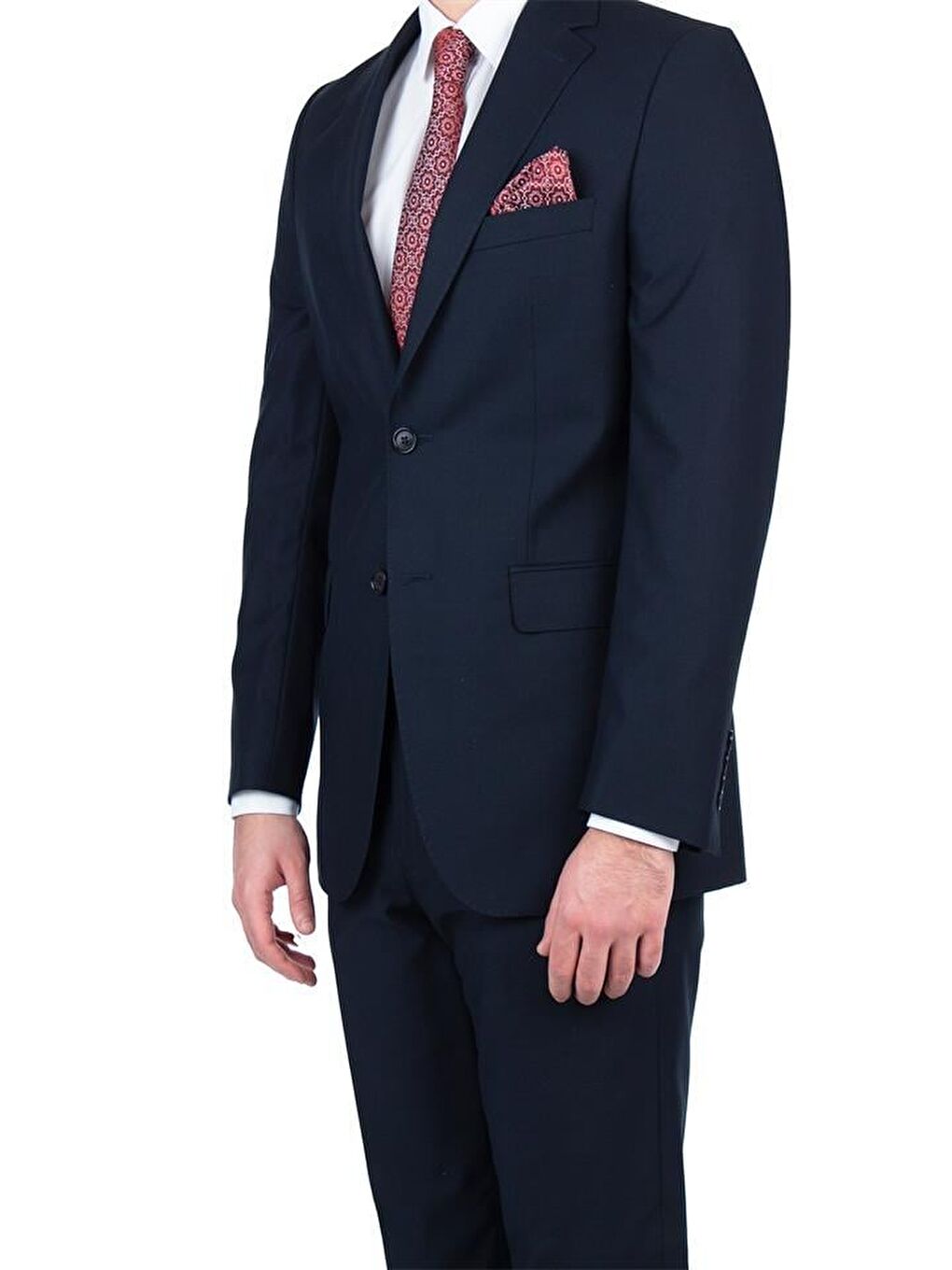İMZA Lacivert Gabardin Mono Yaka Astarlı 8 Drop Comfort Fit Rahat Kesim Takım Elbise 1001200006-1