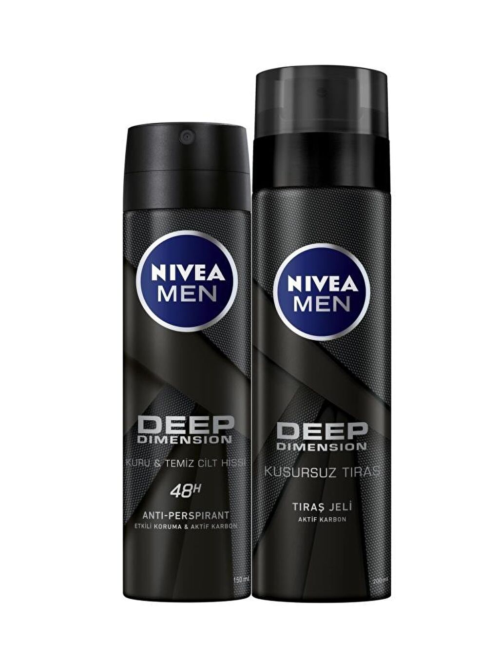 NIVEA Şeffaf Men Deep Dimension Kişisel Bakım Seti 48 Saat Anti-Perspirant Koruma Deodorant 150 ml, Tıraş Jeli