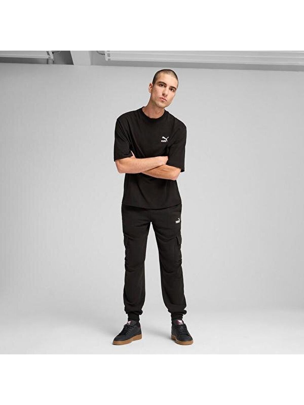 Essentials No 1 Logo Cargo Erkek Siyah Eşofman Altı-3