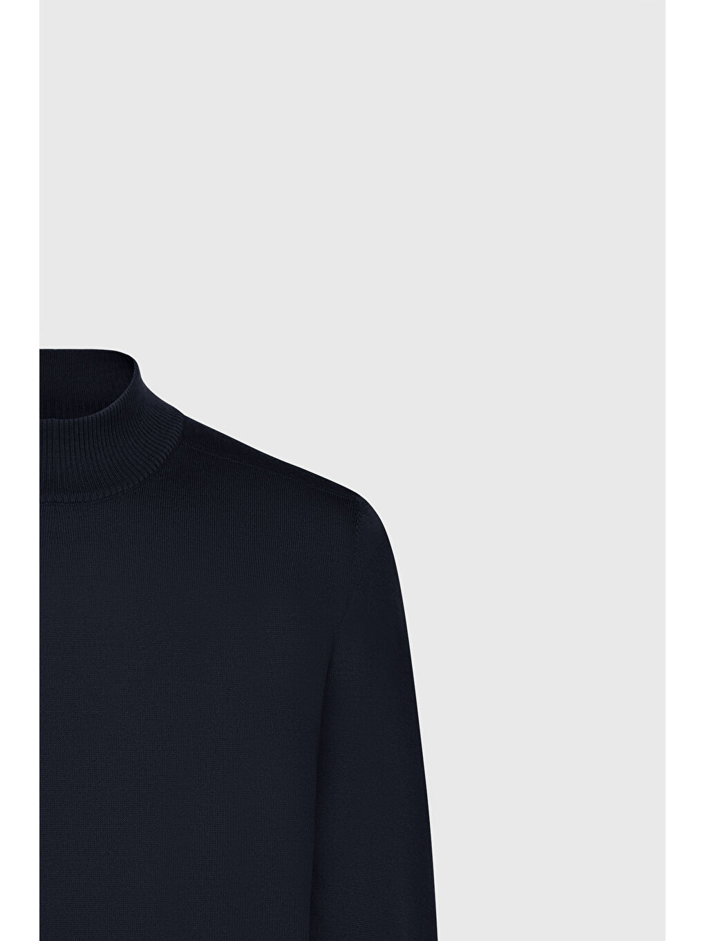 Erkek Lacivert Yünlü Sıcak Tutan Standart Fit Normal Kesim Yarım Balıkçı Yaka Triko Kazak-6