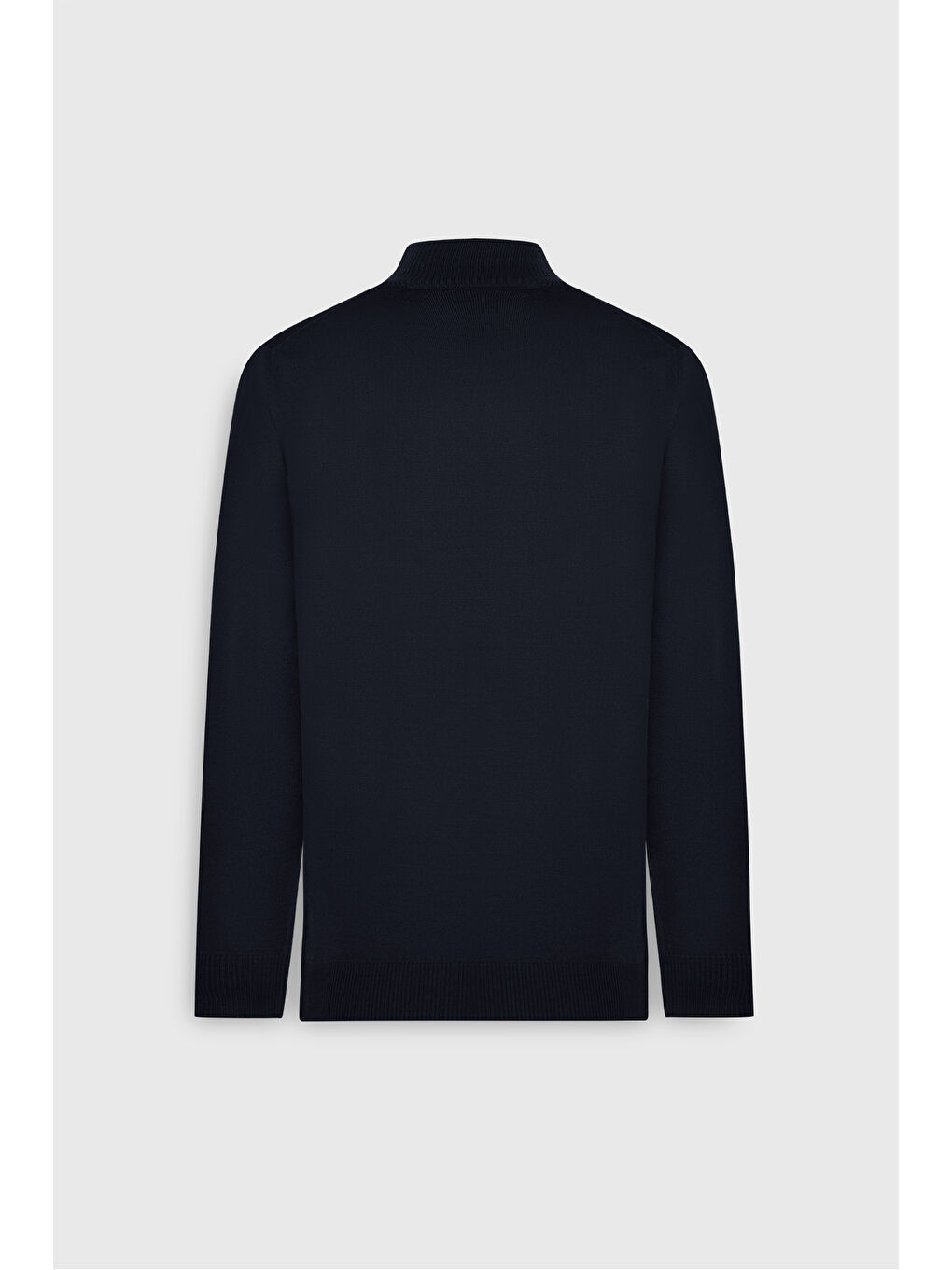 Erkek Lacivert Yünlü Sıcak Tutan Standart Fit Normal Kesim Yarım Balıkçı Yaka Triko Kazak-8