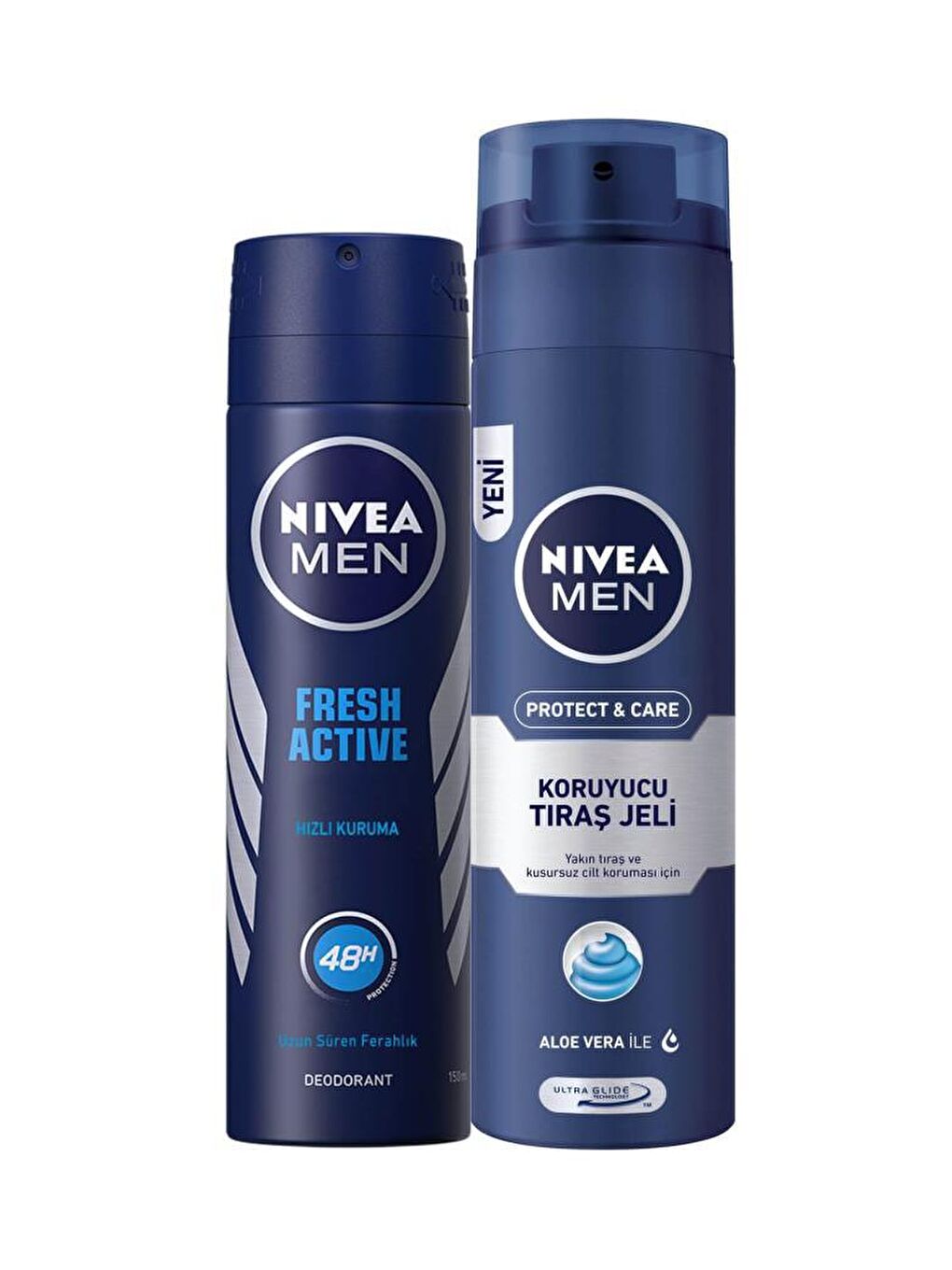 NIVEA Şeffaf Fresh Active Erkek Deosprey 150 ml + Tıraş Jeli Koruyucu Ve Bakım İçin 200 ml