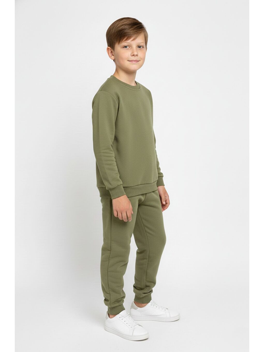 Yeşil Basic Cepli Kız-Erkek Mevsimlik Çocuk Eşofman Takımı M00776-2