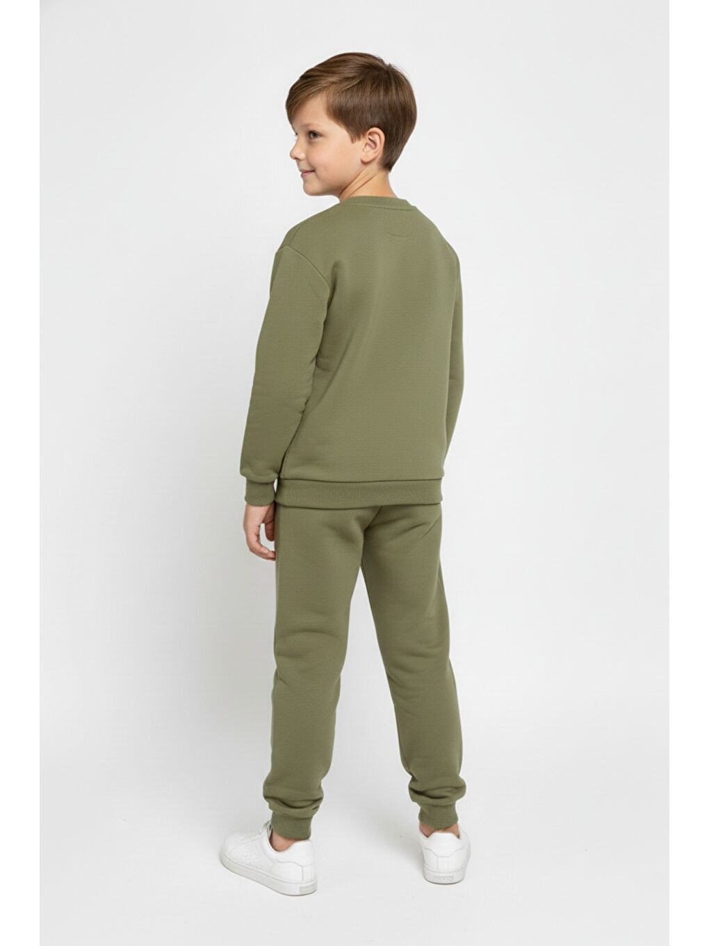 Yeşil Basic Cepli Kız-Erkek Mevsimlik Çocuk Eşofman Takımı M00776-3