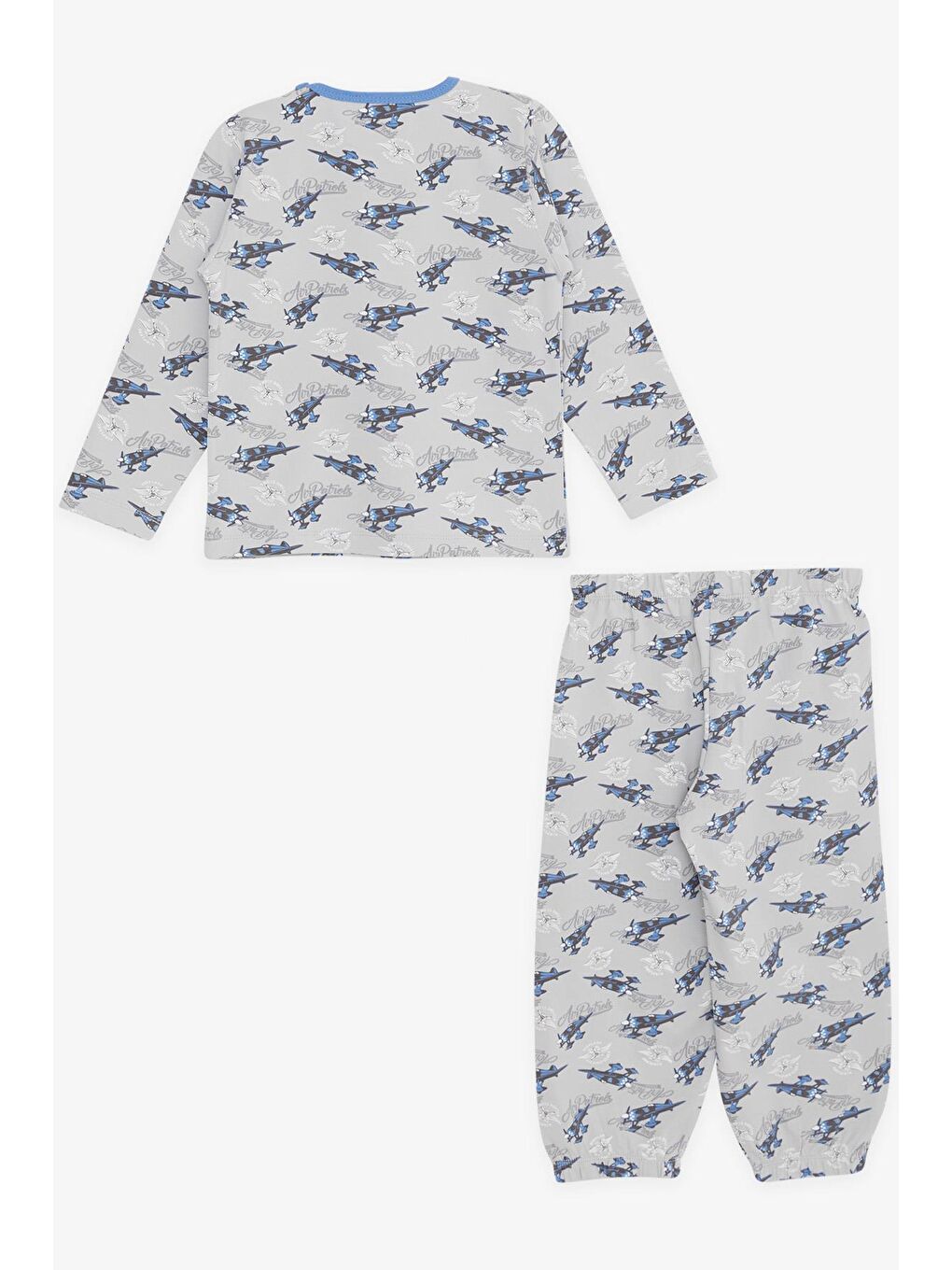 Breeze Erkek Bebek Pijama Takımı Uçak Desenli Gri (9 Ay-1.5 Yaş) - 1