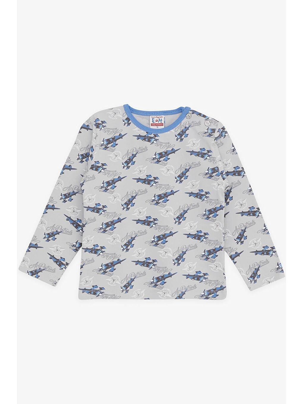 Breeze Erkek Bebek Pijama Takımı Uçak Desenli Gri (9 Ay-1.5 Yaş) - 4