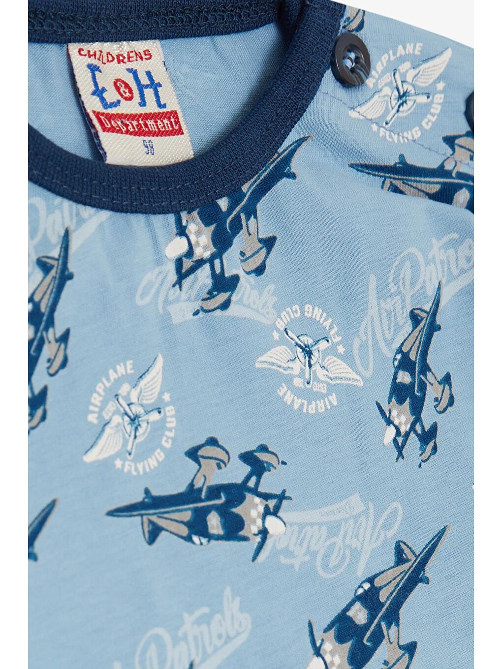 Erkek Bebek Pijama Takımı Uçak Desenli Mavi (9 Ay-1 Yaş)-1