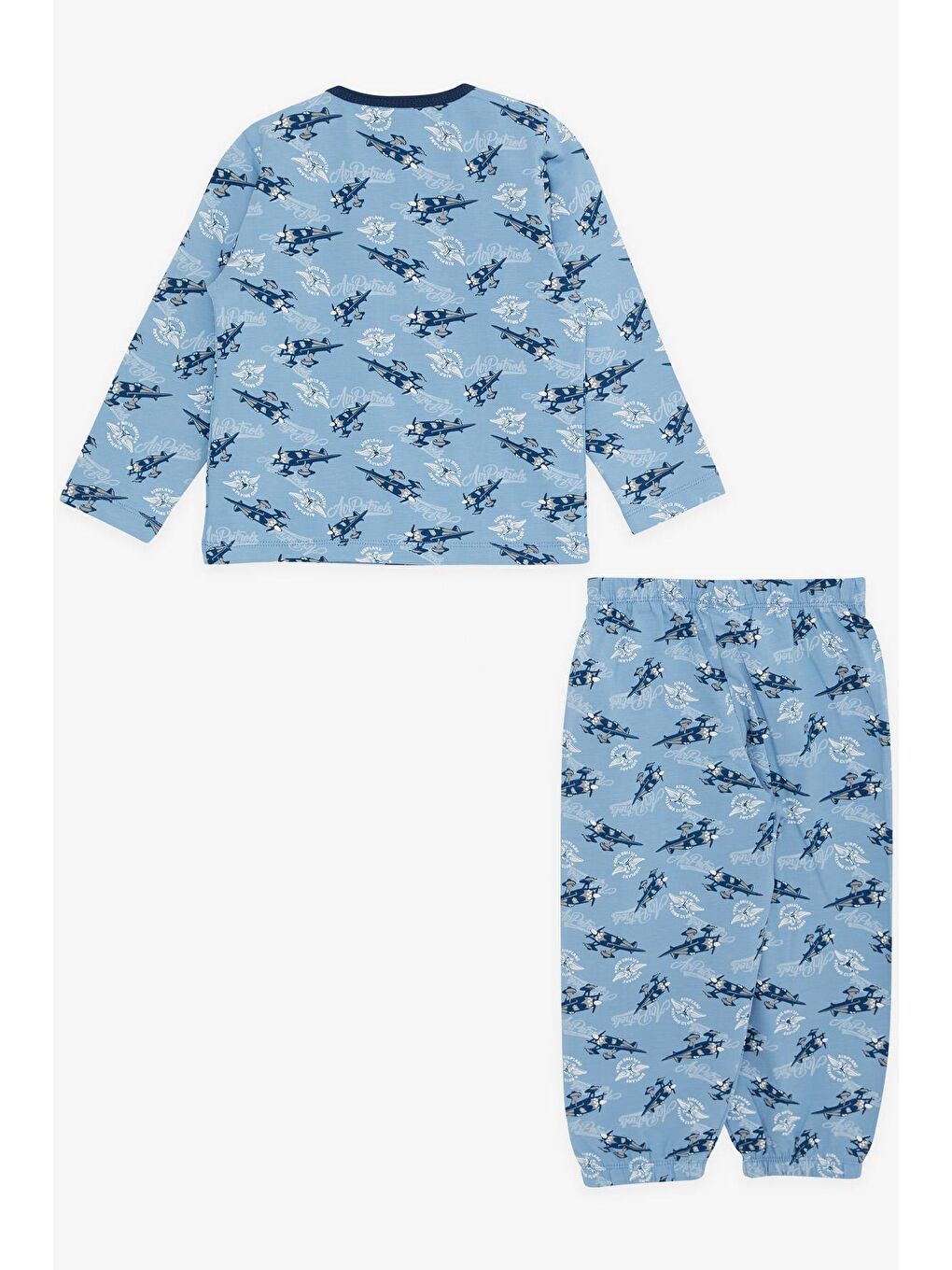 Erkek Bebek Pijama Takımı Uçak Desenli Mavi (9 Ay-1 Yaş)-2