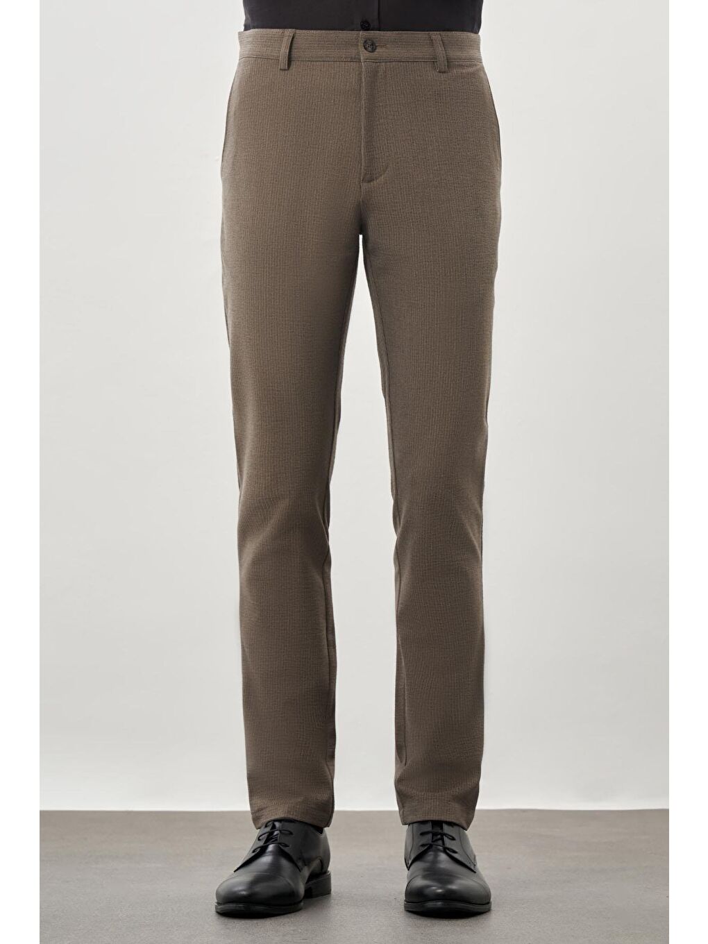 Kahverengi Koyu Vizon Esnek Yandan Cepli Casual Slim Fit Chino Pantolon 1003245174