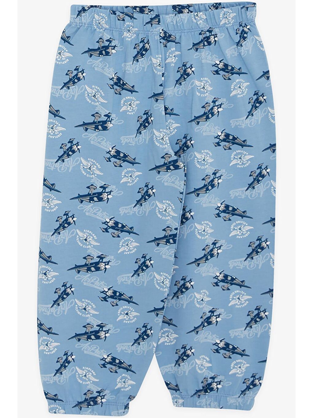 Erkek Bebek Pijama Takımı Uçak Desenli Mavi (9 Ay-1 Yaş)-4