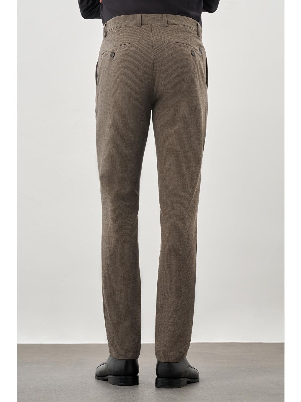 Kahverengi Koyu Vizon Esnek Yandan Cepli Casual Slim Fit Chino Pantolon 1003245174-3