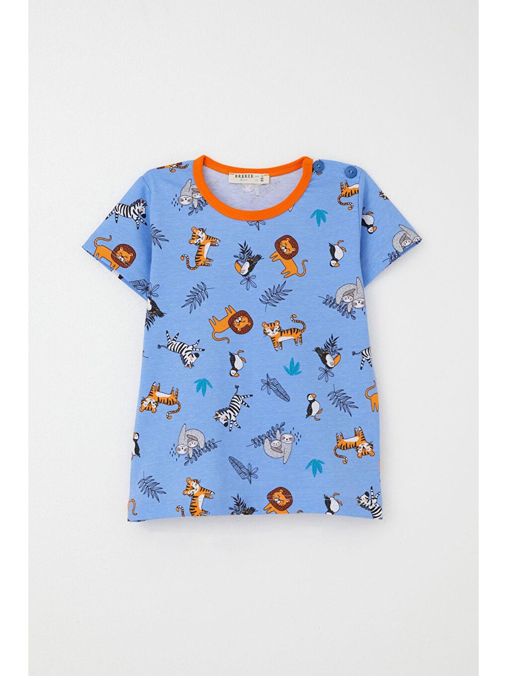 Breeze Erkek Bebek Pijama Takımı Hayvanlar Alemi Temalı Mavi (9 Ay-3 Yaş) - 6