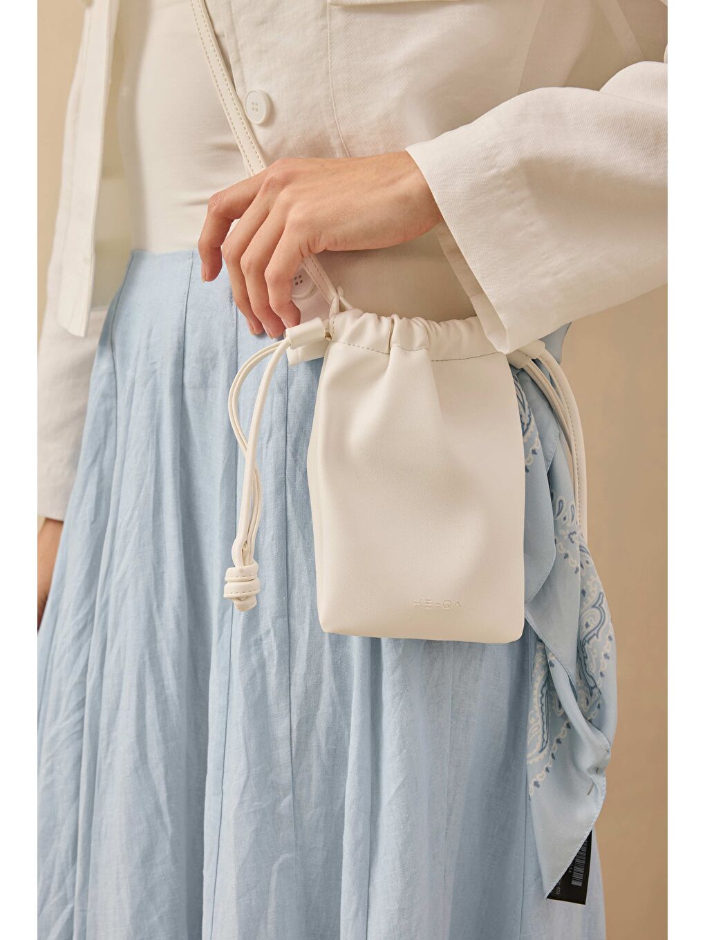 Parçalı Keten Etek Bebe Mavi-3