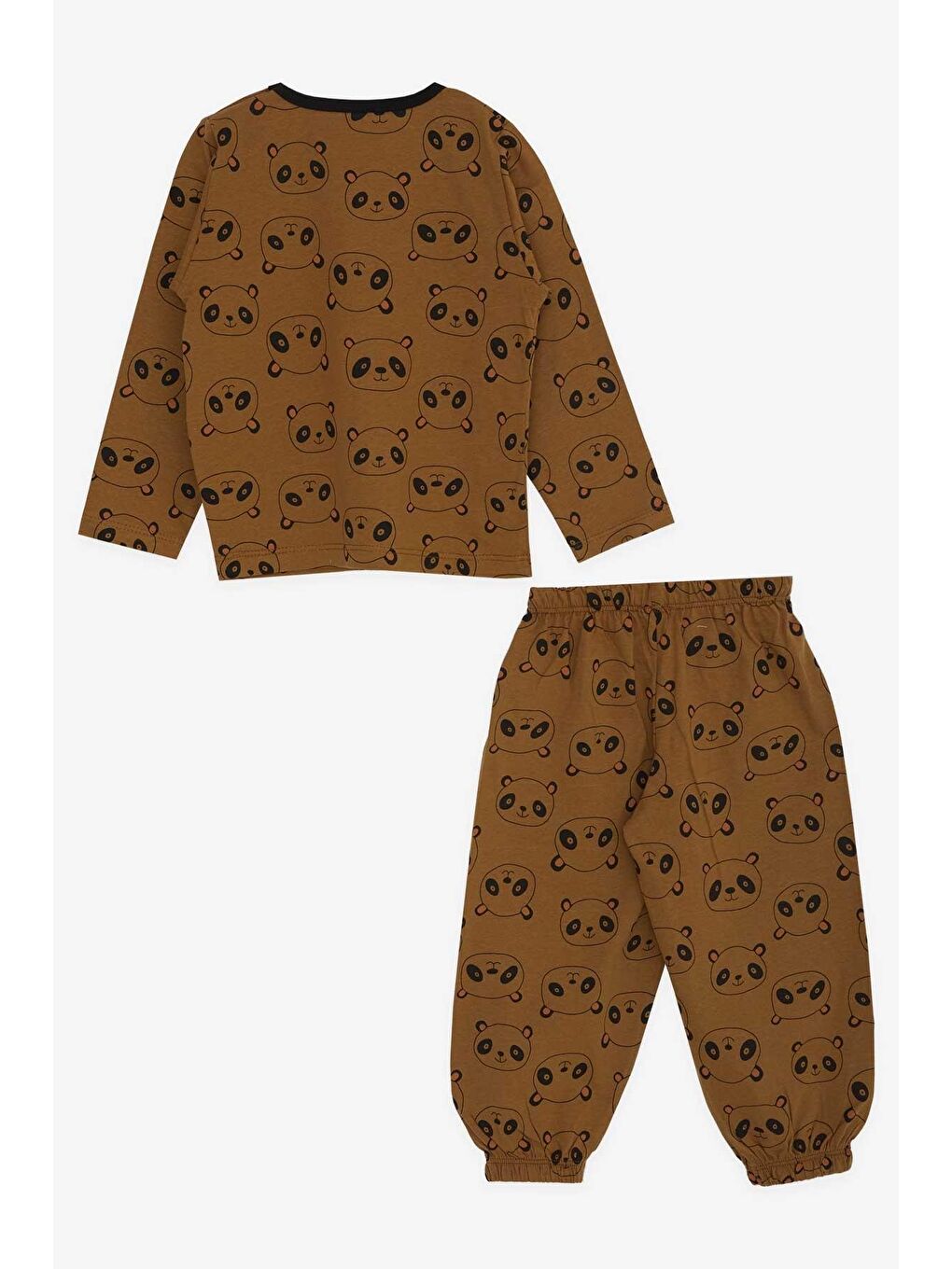 Erkek Bebek Pijama Takımı Panda Desenli Açık Kahverengi (9 Ay)-1