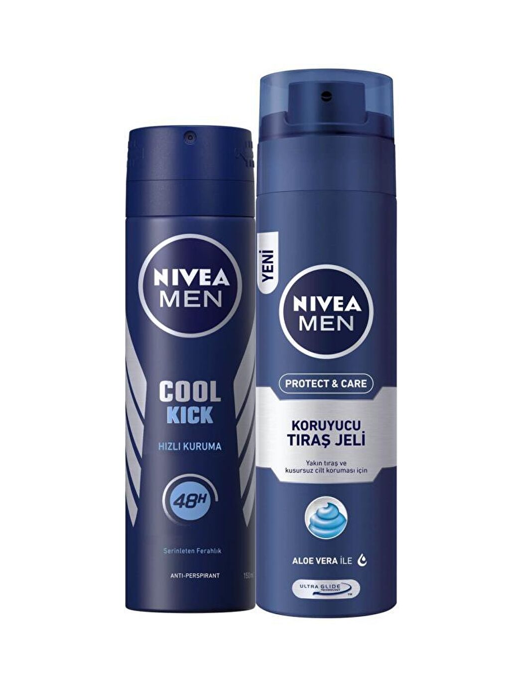 NIVEA Şeffaf Cool Kick Erkek Deosprey 150 ml + Tıraş Jeli Koruyucu Ve Bakım İçin 200 ml