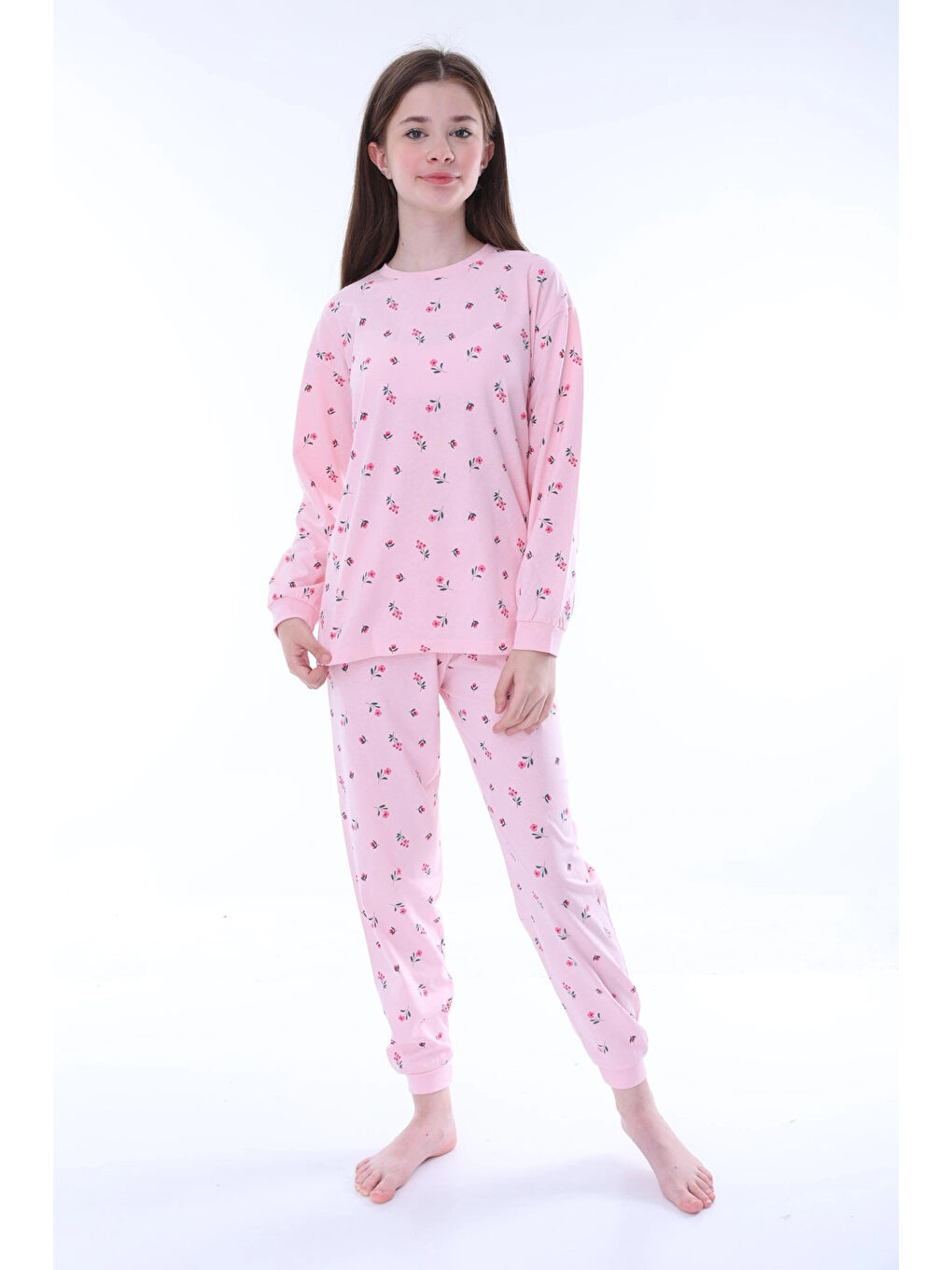 Myhanne Pembe Çiçek Desenli Pijama Takımı 35205 - 1