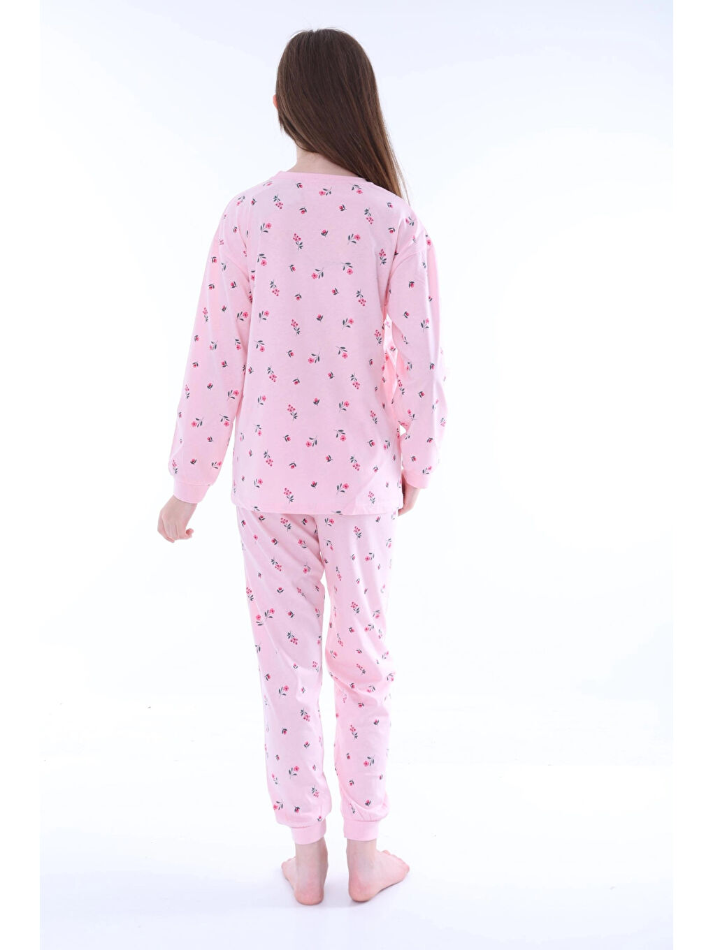 Myhanne Pembe Çiçek Desenli Pijama Takımı 35205 - 2