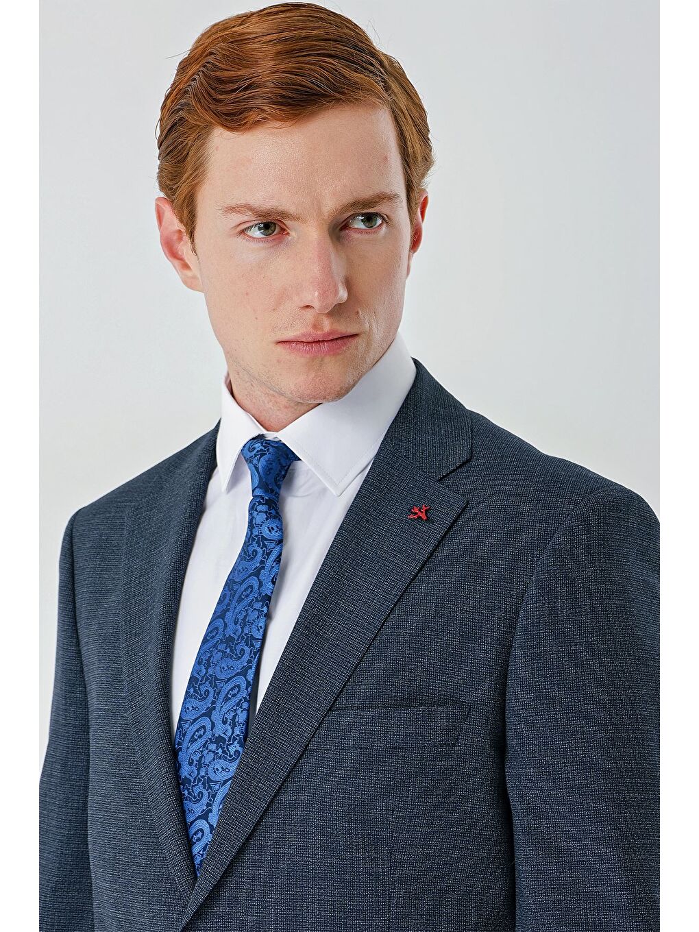 Koyu Lacivert Mono Yaka Çift Yırtmaç 6 Drop Comfort Fit Rahat Kesim Klasik Takım Elbise 1001240102-2