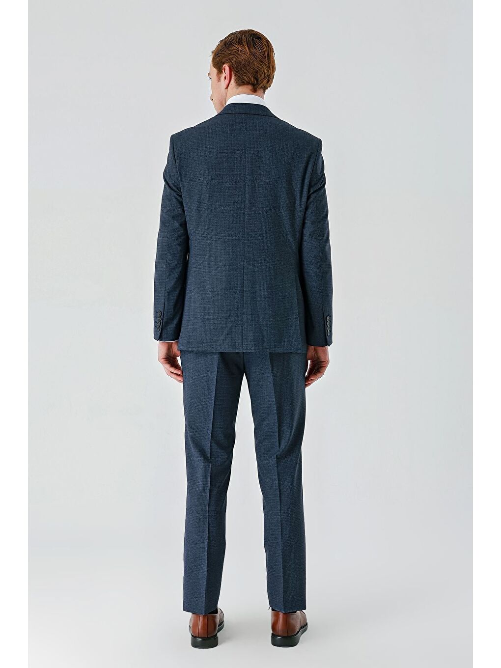 Koyu Lacivert Mono Yaka Çift Yırtmaç 6 Drop Comfort Fit Rahat Kesim Klasik Takım Elbise 1001240102-3